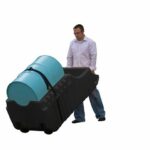 Justrite Spill Containment Indoor/Outdoor Drum Caddy Fits 55 Gallon Drums EcoPolyBlend Black