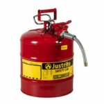 Justrite 5 Gallon 5/8" Metal Hose Steel Safety Can for Flammables Type 2 AccuFlow Red