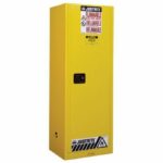 Justrite Sure-Grip EX Slimline Flammable Safety Cabinet 22 Gallon 1 Manual Close Doors Yellow