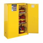 Justrite 8945201 Sure-Grip EX Flammable Safety Cabinet 45 Gallon 2 Self-Close Doors Yellow
