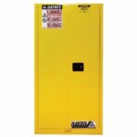 Justrite 8960201 Sure-Grip EX Flammable Safety Cabinet 60 Gallon 2 Self-Close Doors Yellow