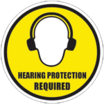 Duralabel DS0127-UEN Hearing Protection Floor Sign