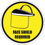 Duralabel DS0151-UEN Face Shield Required Floor Sign